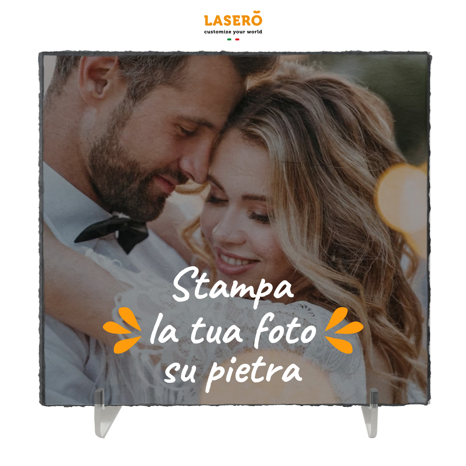 Foto Commemorativa Personalizzata In Ardesia Con Supporto – Ricordo Con 3 Foto E Messaggio, 25x15 Cm - 3