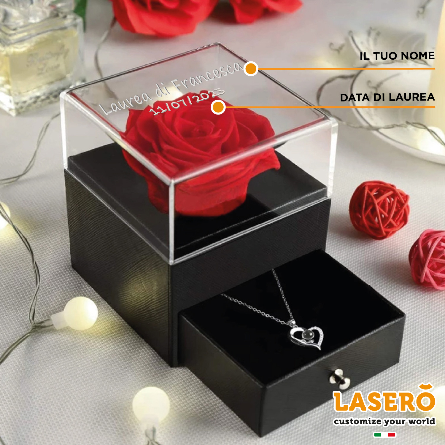 Collana Busta Con Incisione Personalizzata – Gioiello In Acciaio Inox Con Messaggio Segreto, Regalo Unico Per Lei