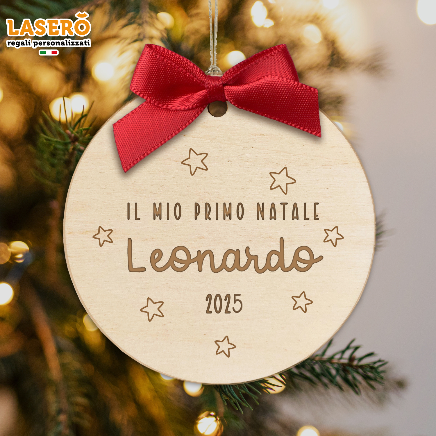 Palla Di Natale Personalizzata Per Neonato – Il Mio Primo Natale – Con Nome, Data, Peso E Altezza – Rosa - 2
