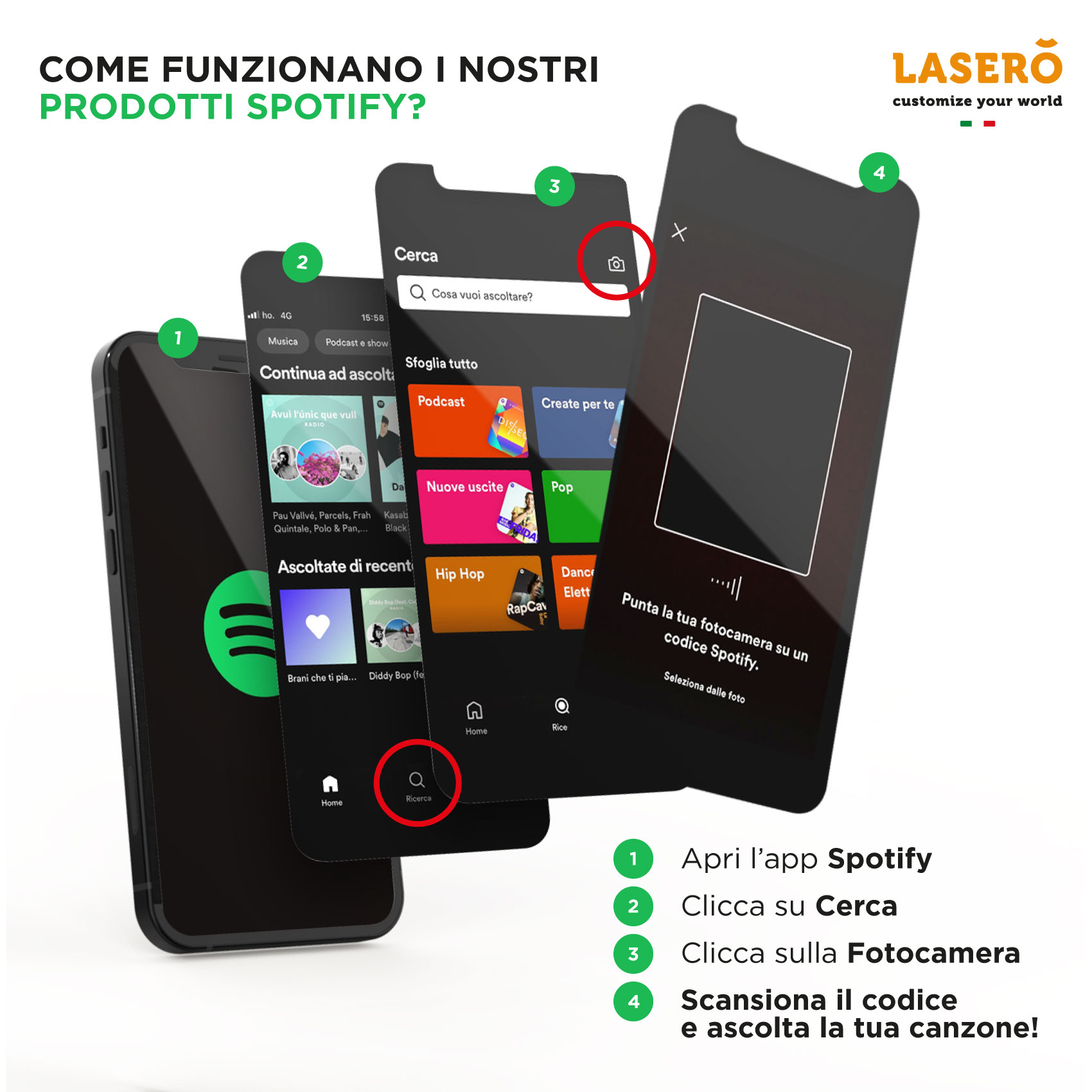 NC - Custodia morbida personalizzata per iPhone 13 con codice Spotify, cover per telefono musicale personalizzata con foto e testi, custodia protettiva in TPU trasparente