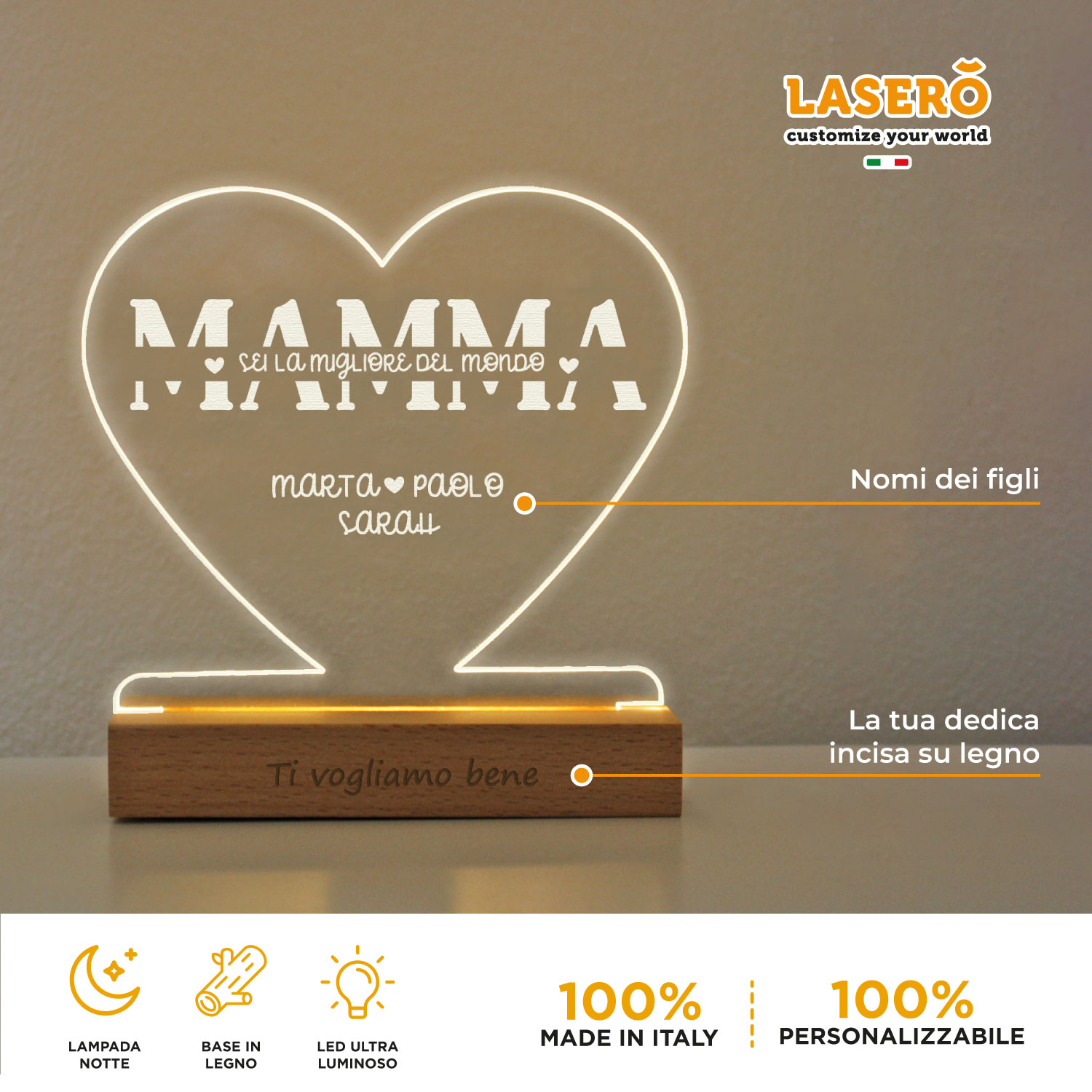 Funnli Regalo Mamma, Candelabro A Forma Di Cuore Regalo Mamma