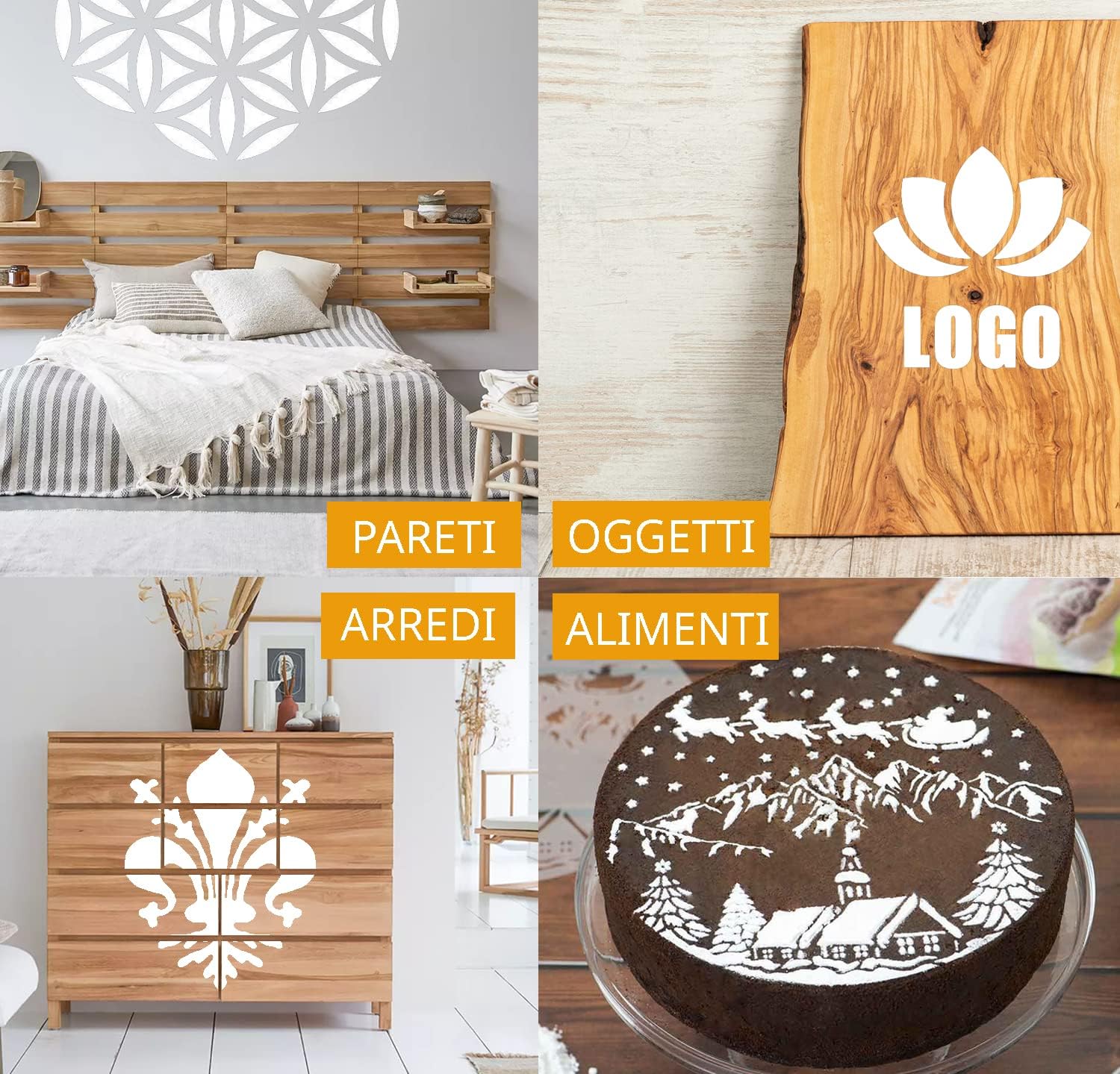 Set 36 Stencil Lettere E Numeri Per Pittura – Altezza 10,1 Cm, Riutilizzabili, In PET, Per Legno E Tela